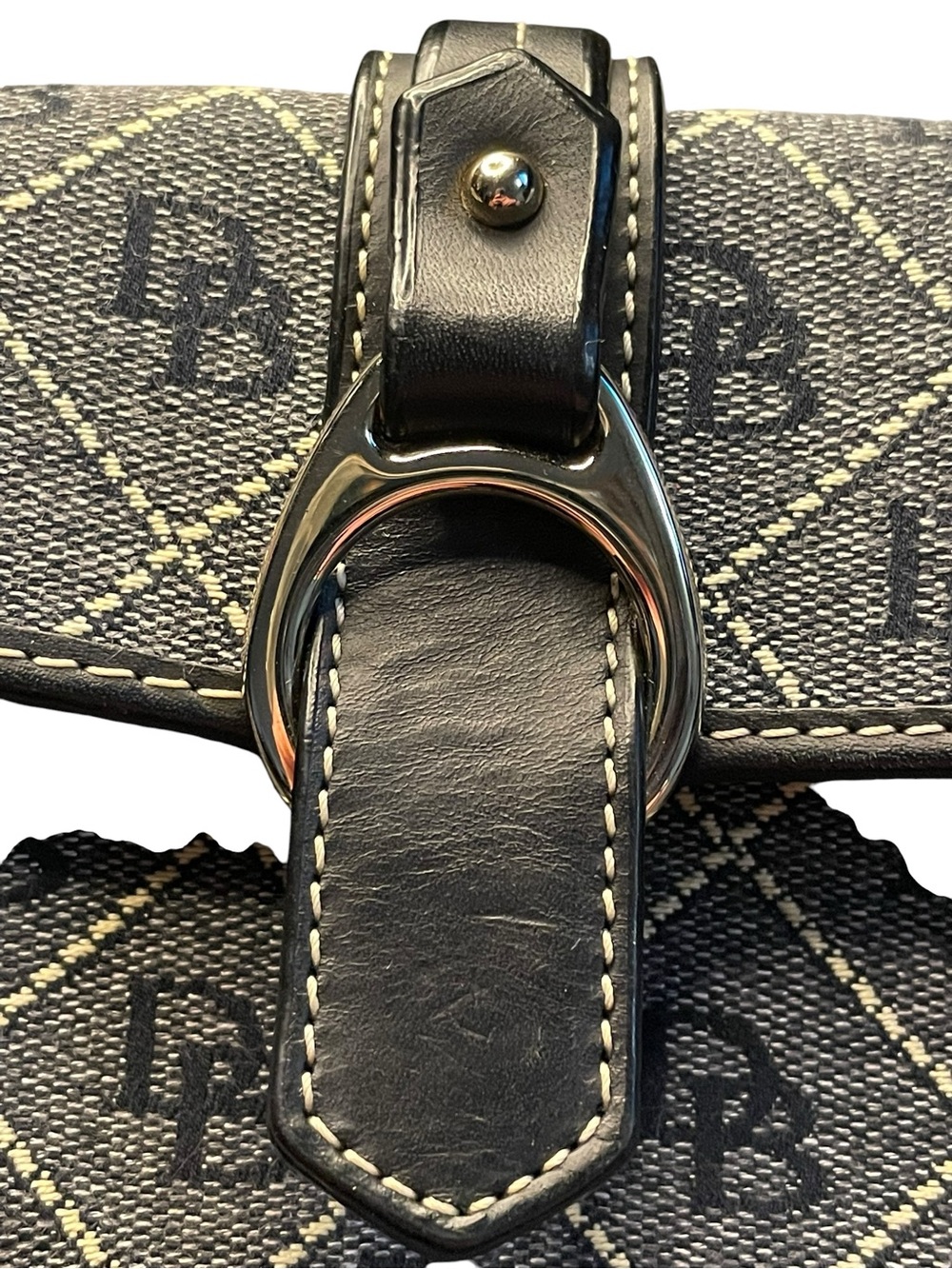 Dooney & Bourke Vintage Y2K Signature DB Monogram Wristlet Pouch Black/Gray - Picture 3 of 7
